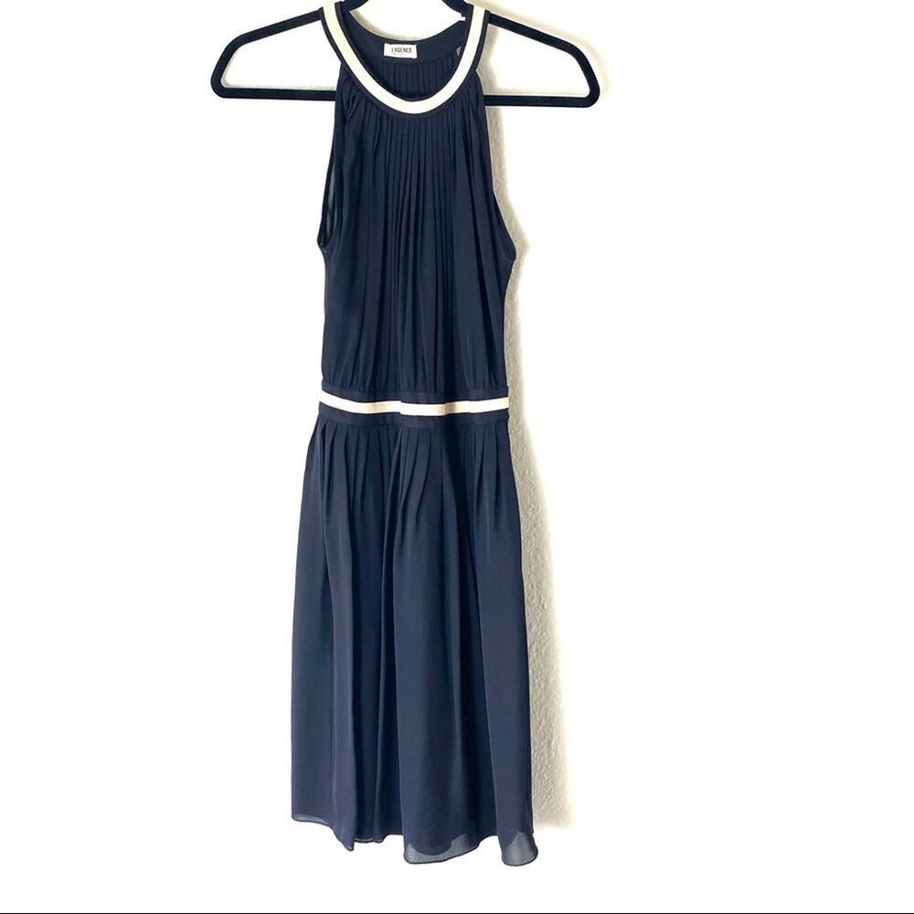 L'AGENCE Silk Black Pleated Halter Dress Size 4